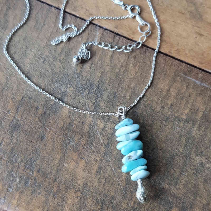 Silverhalsband Kustväg Larimar