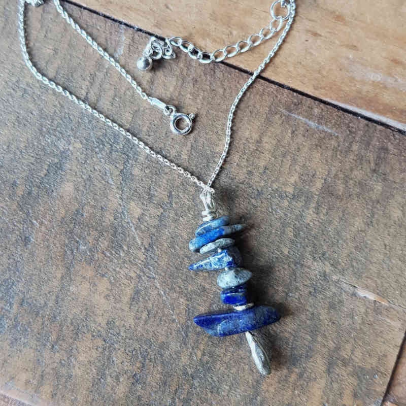Silverhalsband Kustväg Lapis Lazuli