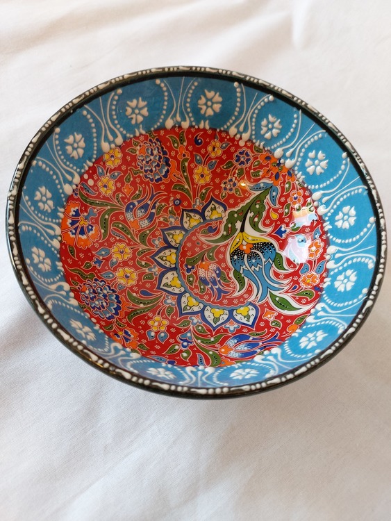 Keramik skål - Ljusblå 20 cm diameter