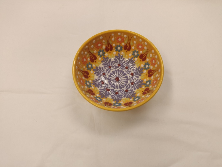 Keramik skål - Gul 12 cm