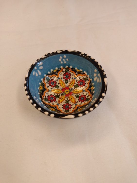 Keramik skål - Blå 8 cm