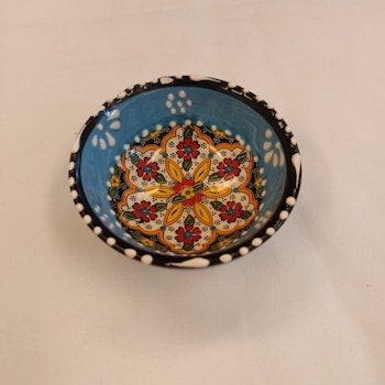 Keramik skål - Blå 8 cm