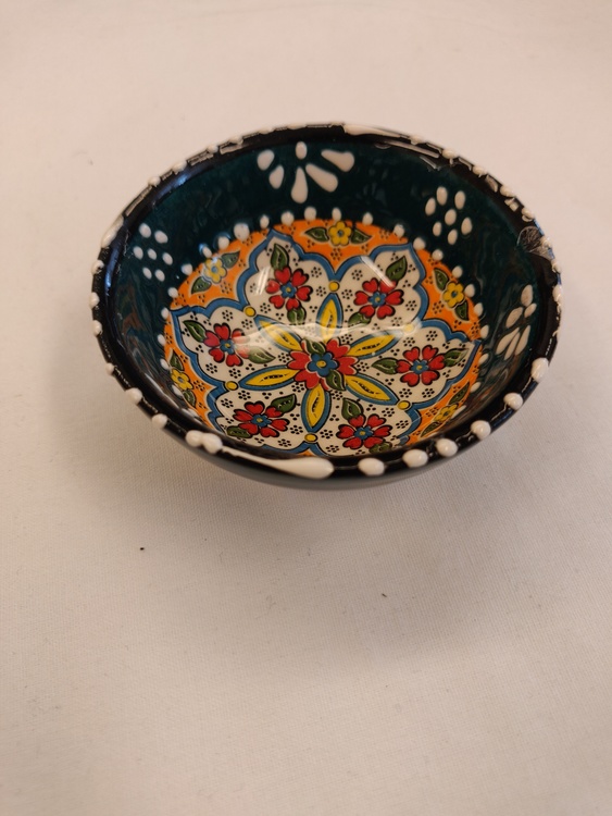 Keramik skål - Mörkgrön 8 cm