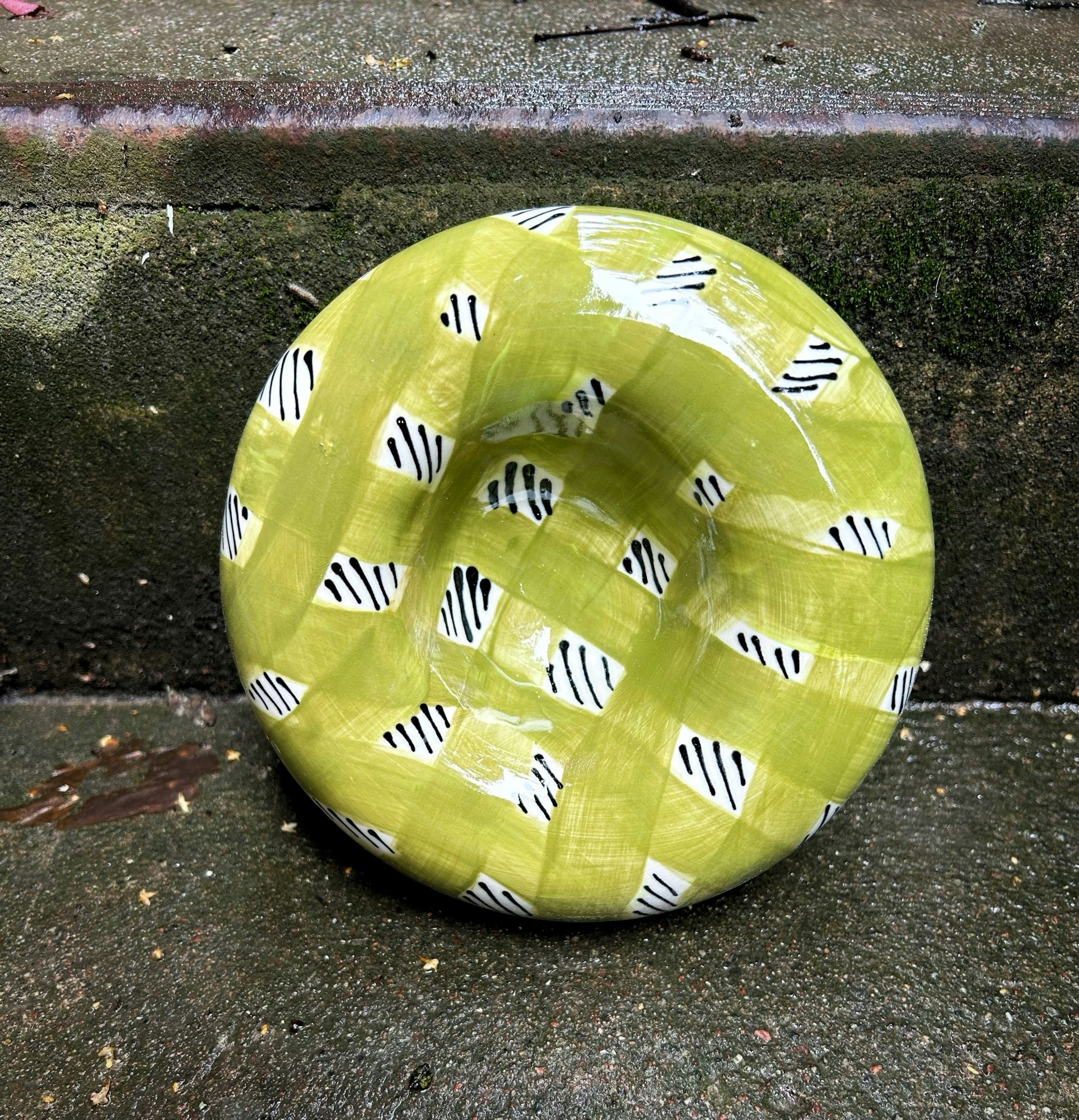 Skål Donut grönrutig