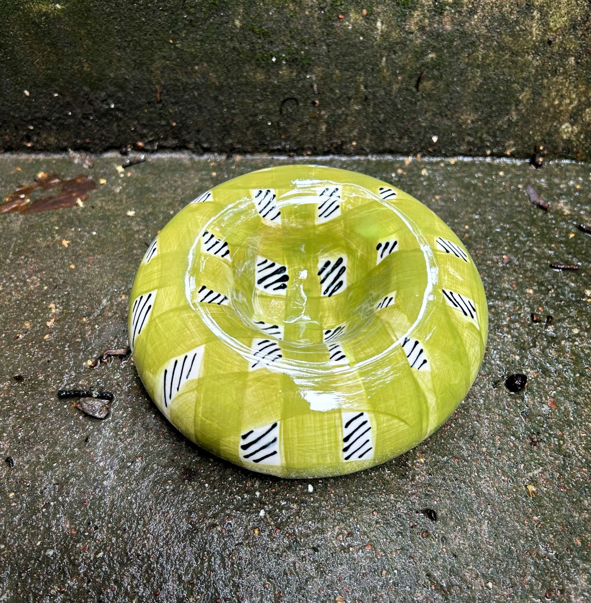 Skål Donut grönrutig