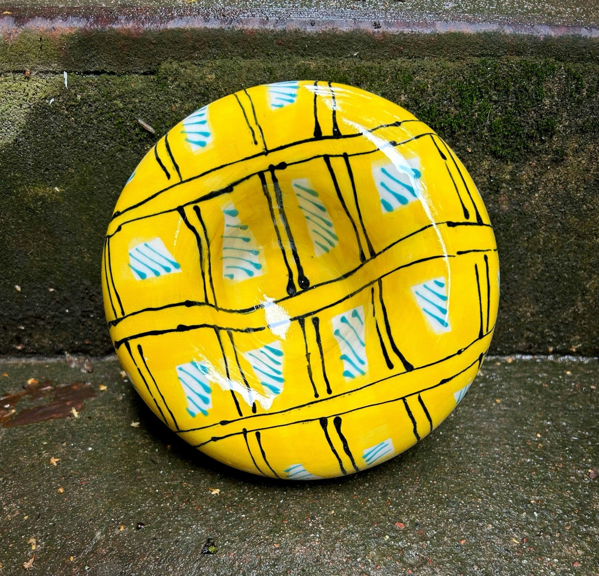 Skål Donut gul/svart