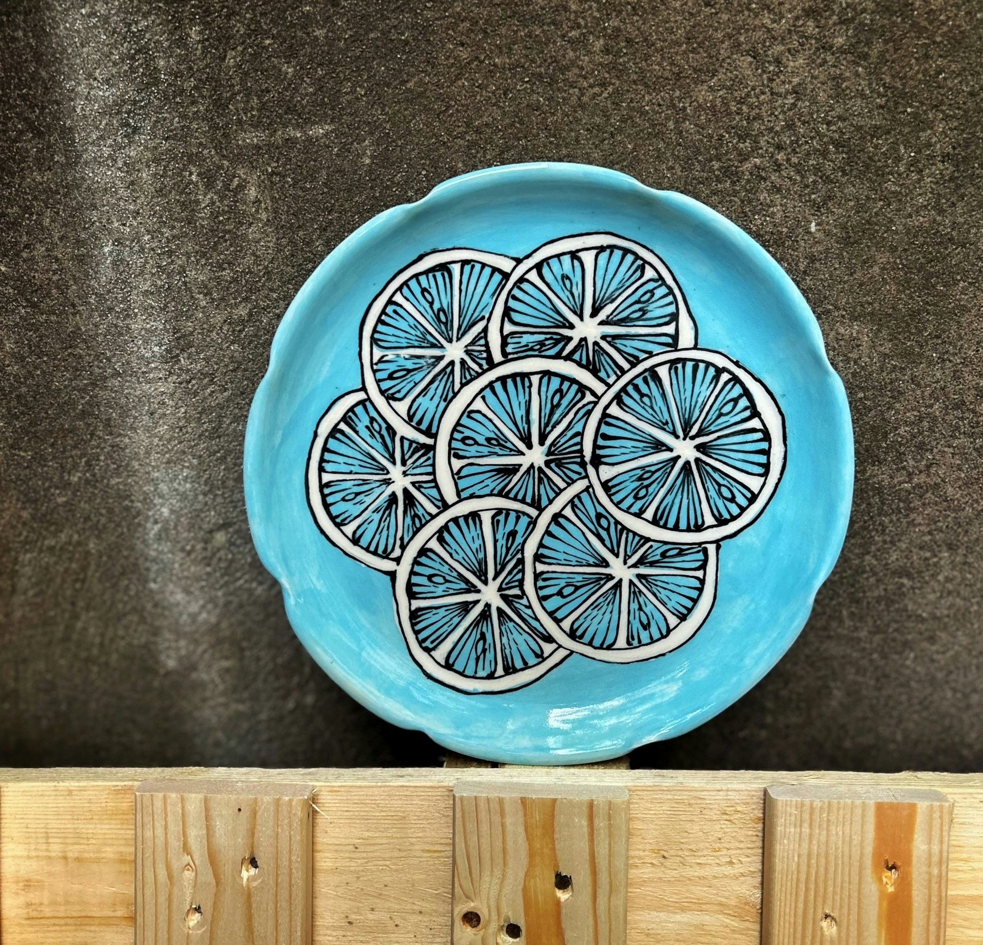 Mattallrik turkos citrus