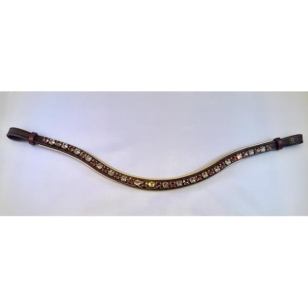 Döbert Pannband guld piping färg light smoked tapaz & silik / sten XL läder brun