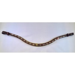 Döbert Pannband guld piping färg light smoked tapaz & silik / sten XL läder brun