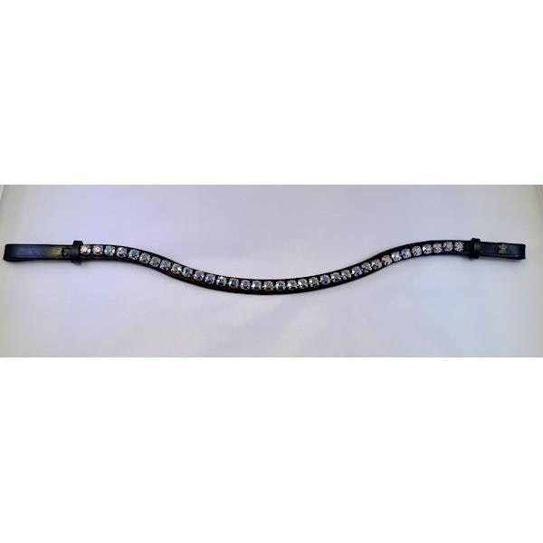Döbert Pannband silver piping färg crystal comet argent light & crystal silver night/ sten XL läder svart