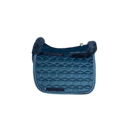 E.A. Mattes Fårskinnsschabrak Cornet blue sammet hopp full
