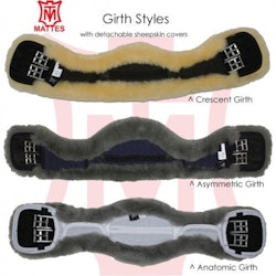 Mattes  Asymmetrisk Sadelgjord svart/natur & black/black