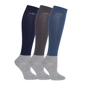 Schockemöhle 3pack ridstrumpor blå/asphalt/jeans