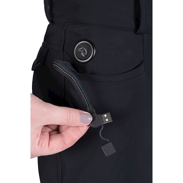 HKM Värmeslingor vinterridbyxa fullgrip svart mobilficka
