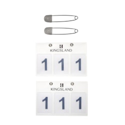 Kingsland Classic Nummerlapp 3 siffror vit 2-pack