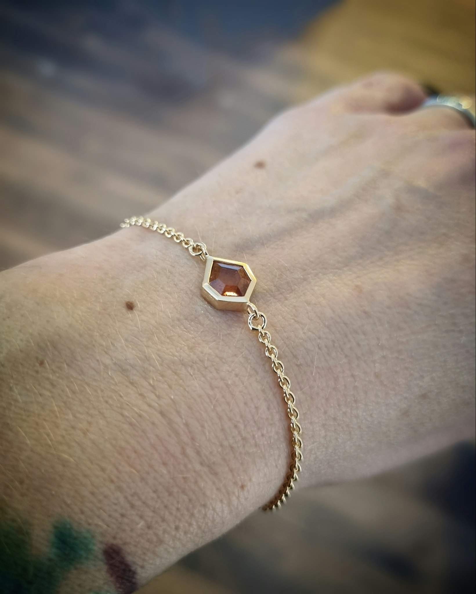 Copper Leaf - 18K Safirarmband