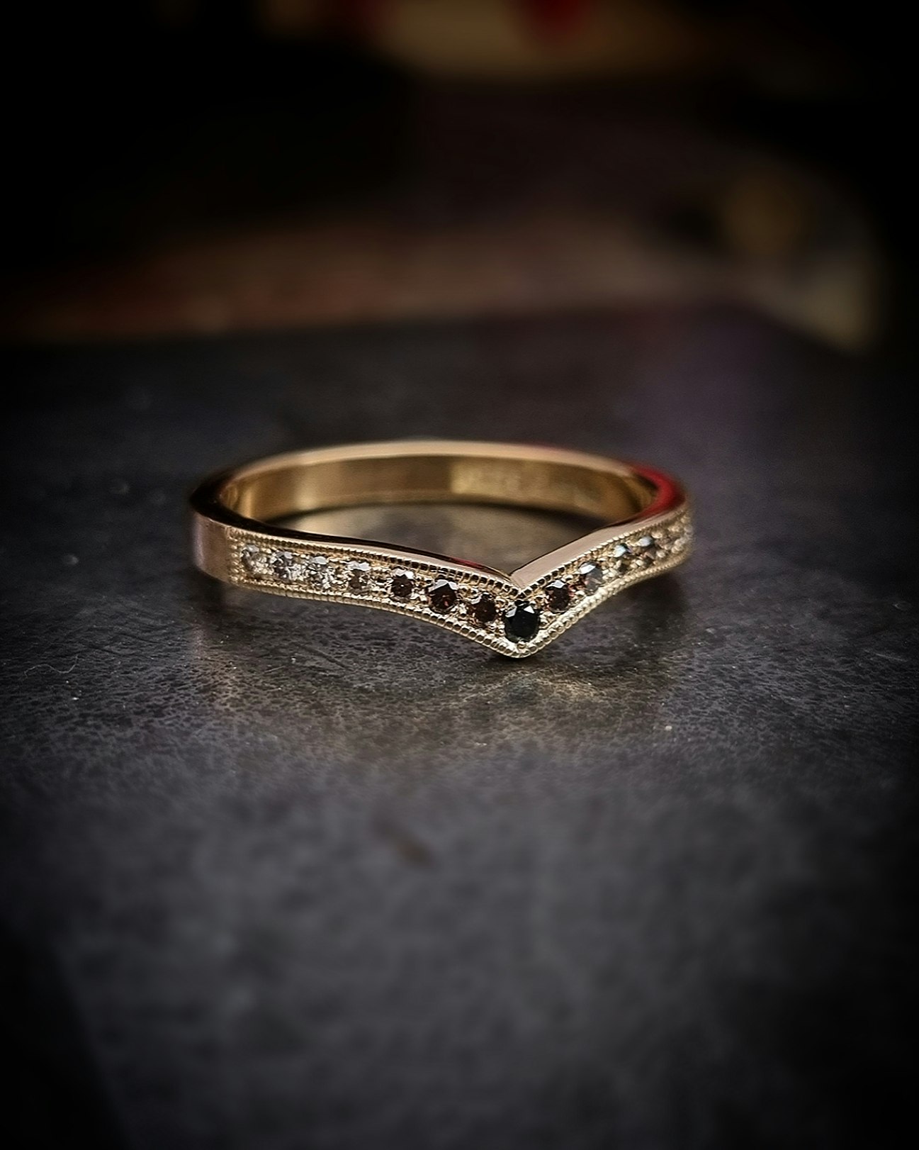 Choklad & Champagne - Diamantring i 18K - Eco Design Sweden