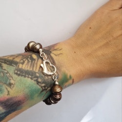 Sötvattenspärlor kaffebruna - armband 18-19 cm