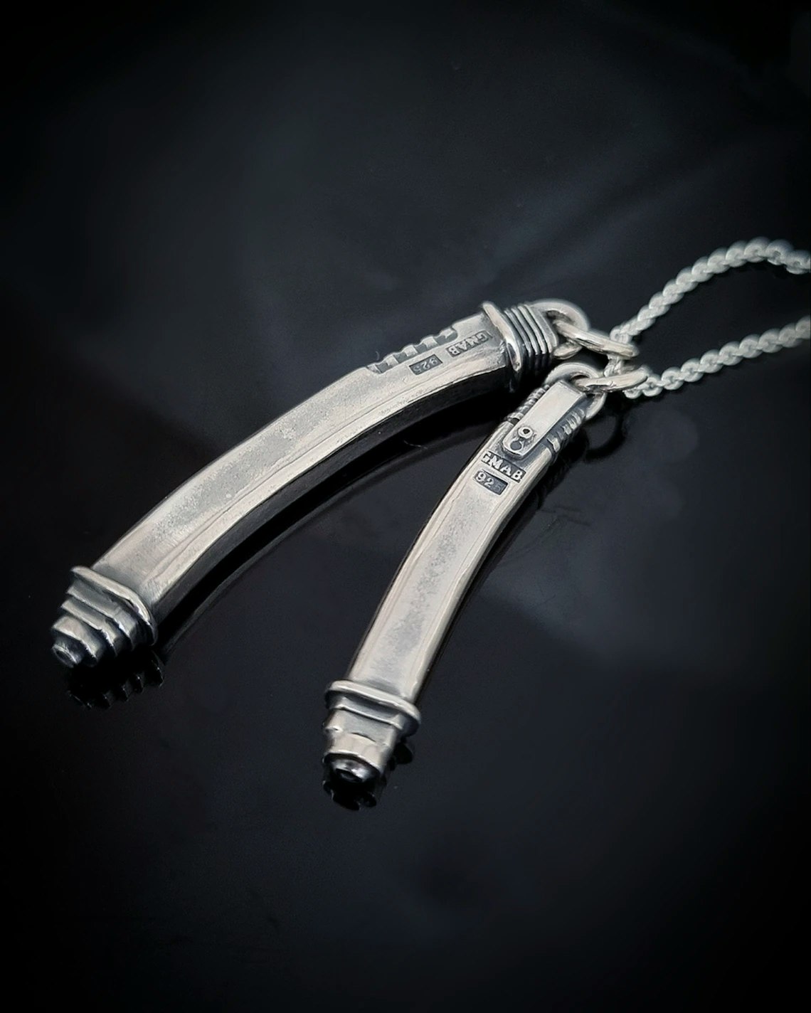 Inspired by Ahsoka Tanos's Lightsabers - fan art silver jewelry