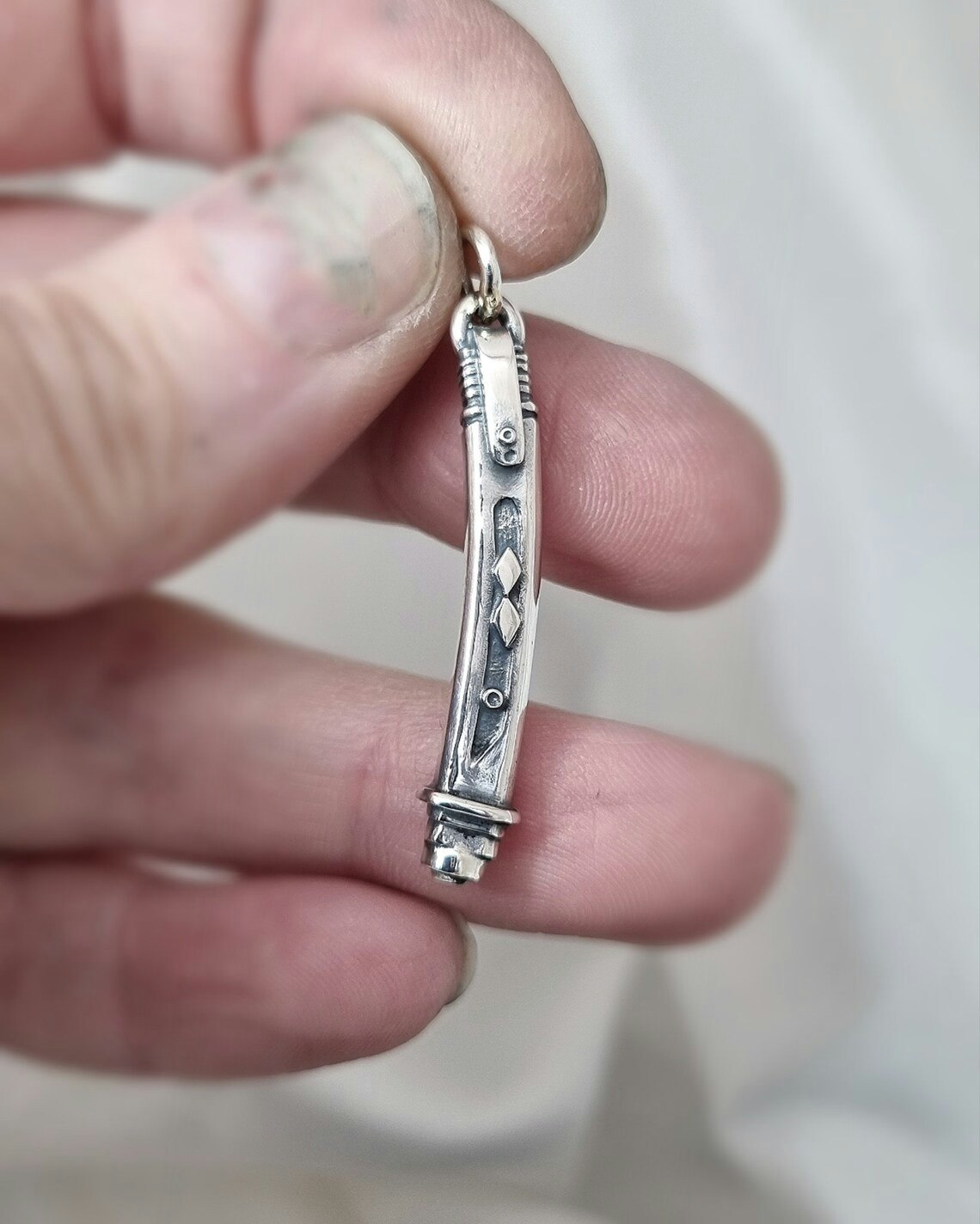 Inspired by Ahsoka Tanos's Lightsabers - fan art silver jewelry