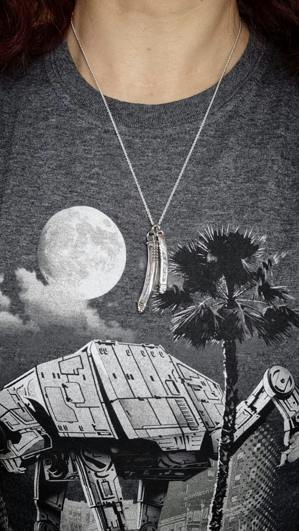 Inspired by Ahsoka Tanos's Lightsabers - fan art silver jewelry