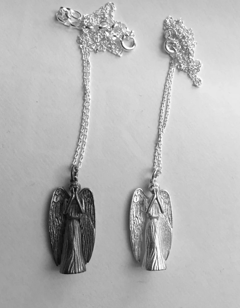 Weeping Angel silver necklace