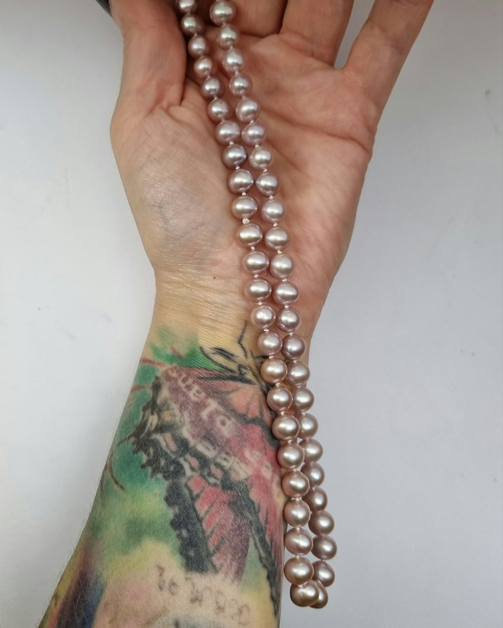 Askrosa collier sötvattenspärlor 46 cm