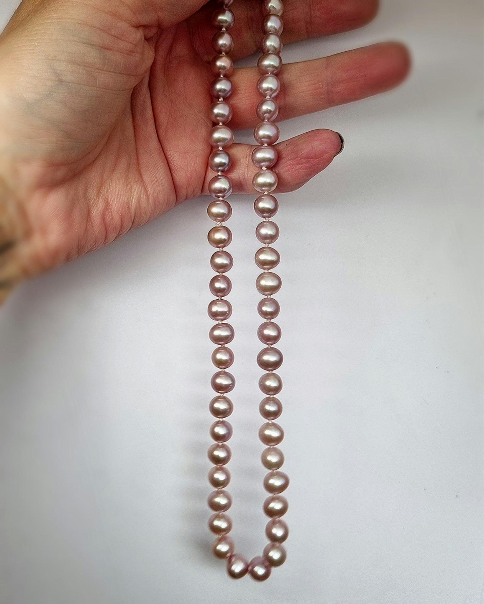 Askrosa collier sötvattenspärlor 46 cm