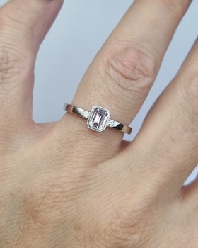 Cotton Candy - 18K vitguldsring med rosa Safir och briljanter