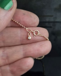 Guldarmband 18K kullänk med briljant - 19 cm