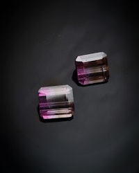 Turmalin (par) 6,25 ct bicolour varmgrå & rosa - 'made by order'