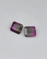 Turmalin (par) 6,25 ct bicolour varmgrå & rosa - 'made by order'