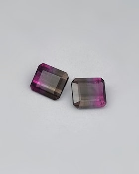 Turmalin (par) 6,25 ct bicolour varmgrå & rosa - 'made by order'