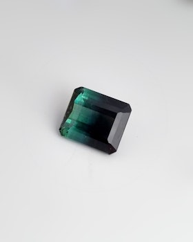 Turmalin 3,98 ct bicolour teal & svart - 'made by order'