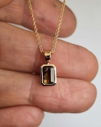 Bicolour Safir 1,42 ct - hänge i 18K guld