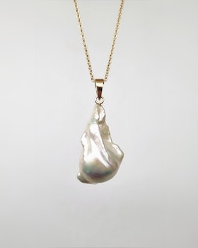 Barock Sötvattenspärla - hänge i 18K guld
