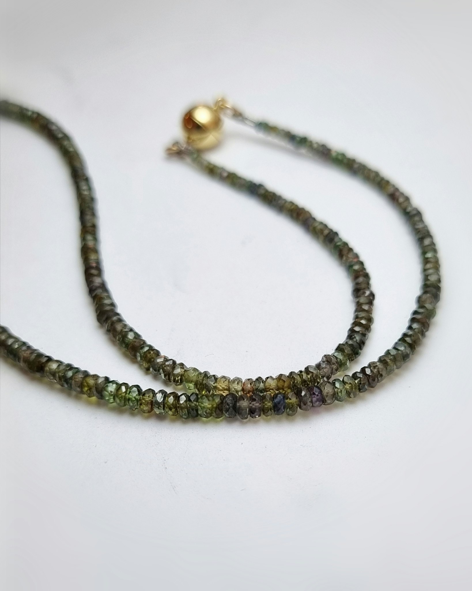 Skogsgrönt Safircollier - 43 cm
