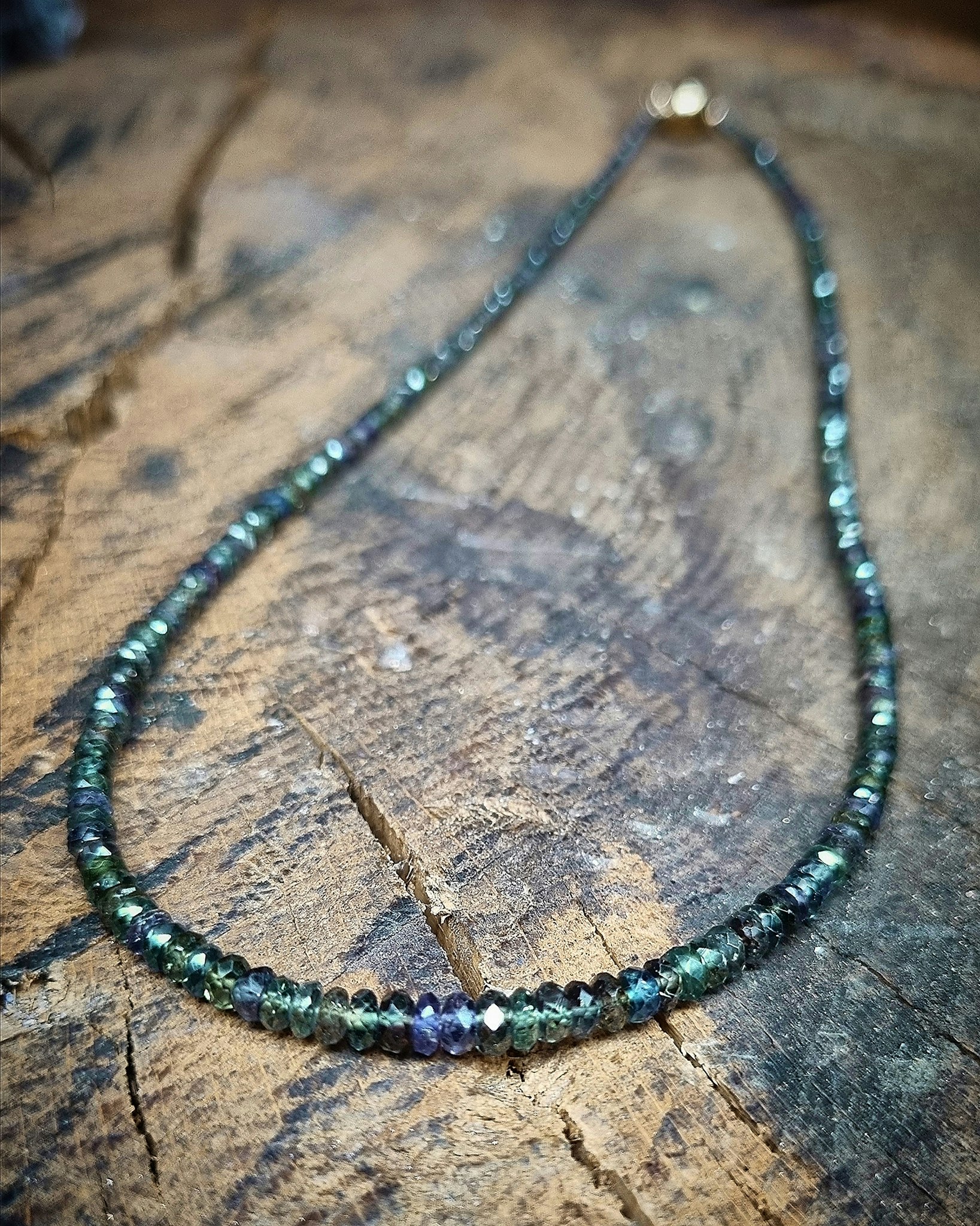 Skogsgrönt Safircollier - 43 cm
