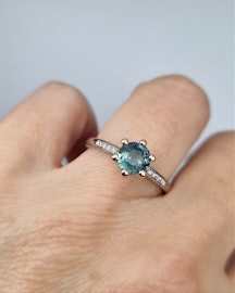 Precious six Mermaid - Safir och briljantring i tvåfärgat 18K guld