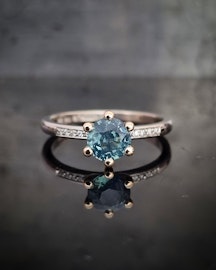Precious six Mermaid - Safir och briljantring i tvåfärgat 18K guld