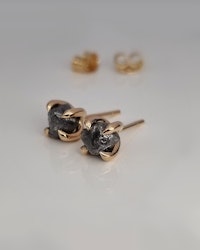 Charcoal - 2,63 ct Rådiamanter örhängen i 18K guld