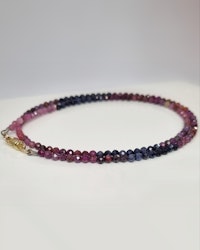 Flerfärgat Safircollier - 44,5 cm