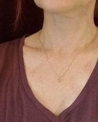 Grön glittrig Safir - hänge i 18K