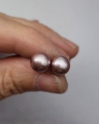 Antikrosa Sötvattenspärlor - örhängen i silver