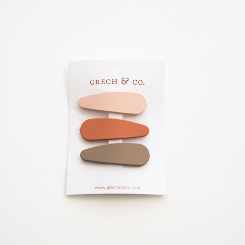 MATTE CLIPS SET OF 3 - STONE, SHELL, RUST