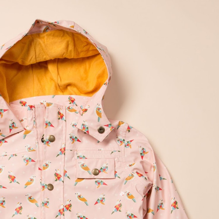 Origami Birds Waterproof Recycled Raincoat