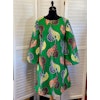Färgglad klänning "Hippie", grön botten