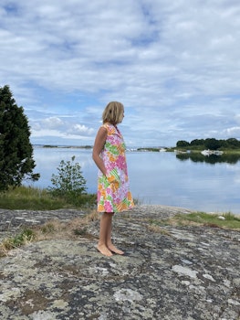 Strandklänning sommarblommig frotte