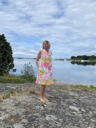 Strandklänning sommarblommig frotte