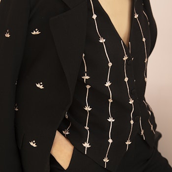 Khamak Suit In Black